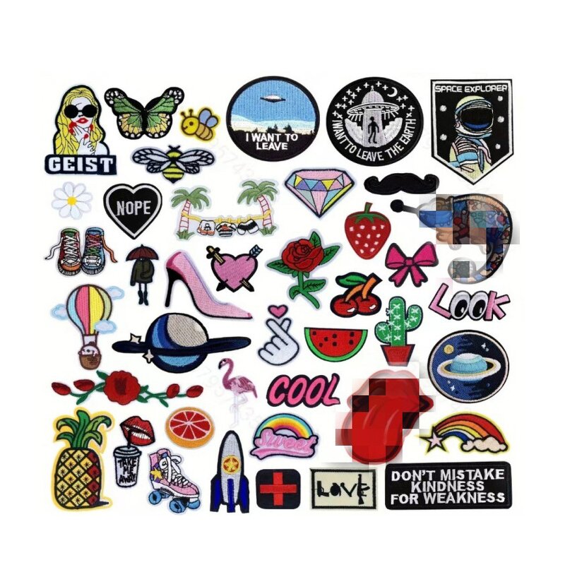 Ready Stock Felt Patch Supplier - Colorful Logo Felt Iron-On Embroidery Patch