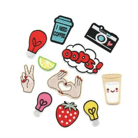 Ready Stock Felt Patch Supplier - Colorful Logo Felt Iron-On Embroidery Patch