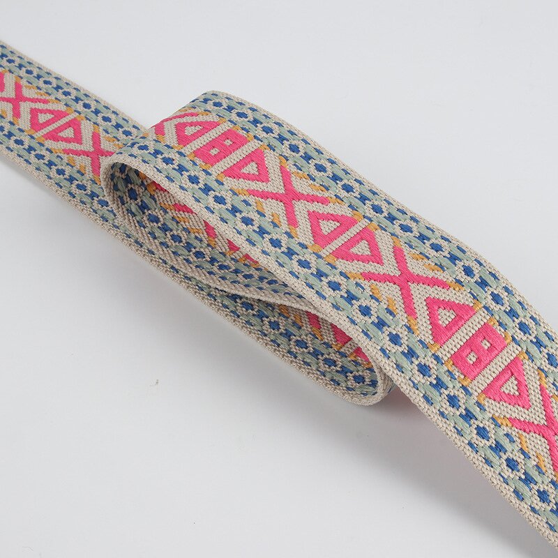 Jacquard Webbing Manufacturer - Polyester 5CM Double Sided Symbol for Women's Bag Shoes