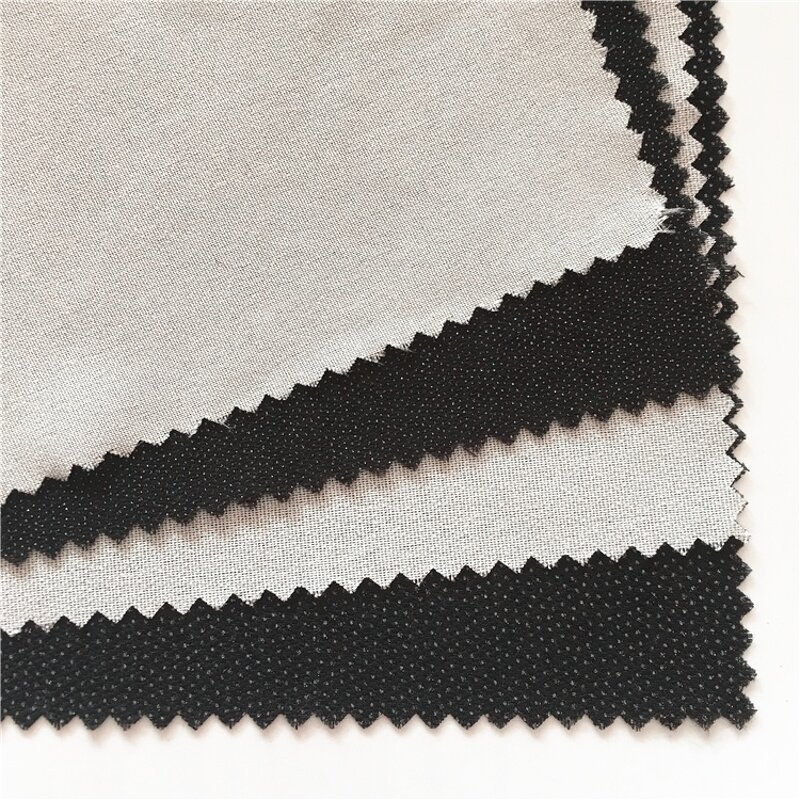 Woven Fusible Interlining Factory - 9900 100% Polyester 75D 55gsm Elastic Soft for Garment