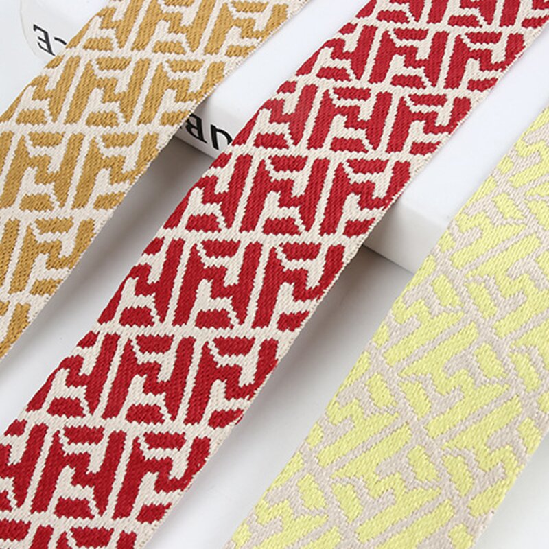 Jacquard Ribbon Supplier - 5CM Double F Polyester for Clothing Shoes Hats Luggage