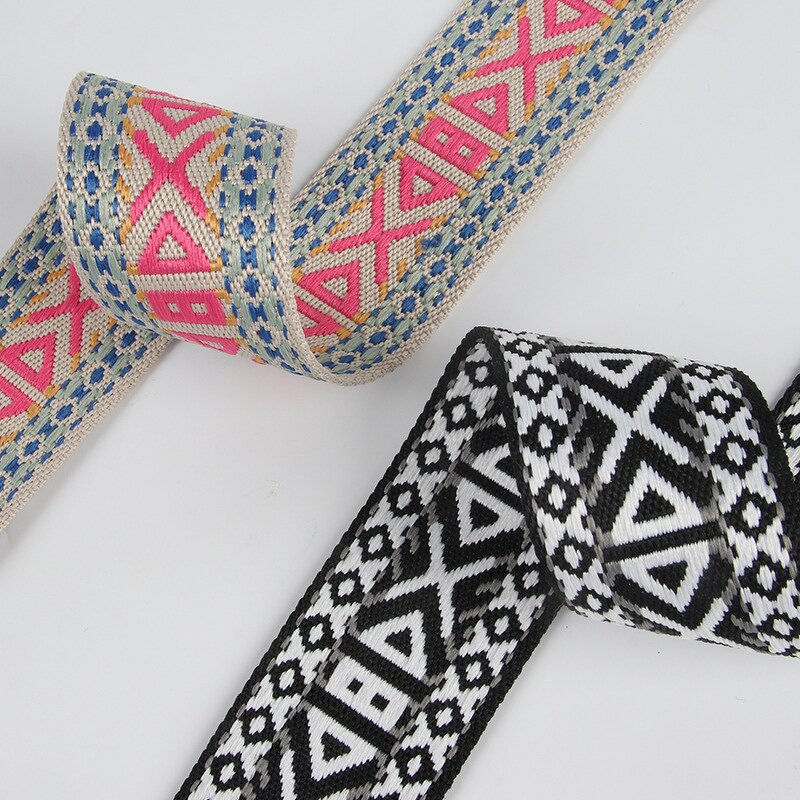Jacquard Webbing Manufacturer - Polyester 5CM Double Sided Symbol for Women's Bag Shoes
