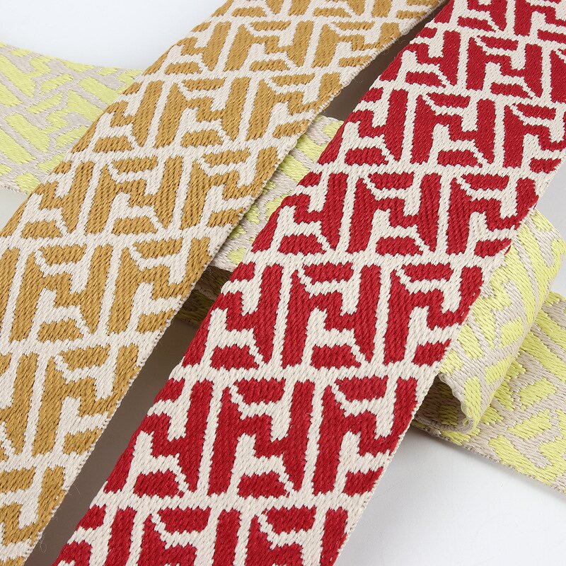 Jacquard Ribbon Supplier - 5CM Double F Polyester for Clothing Shoes Hats Luggage