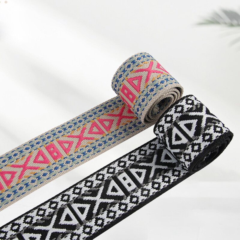 Jacquard Webbing Manufacturer - Polyester 5CM Double Sided Symbol for Women's Bag Shoes