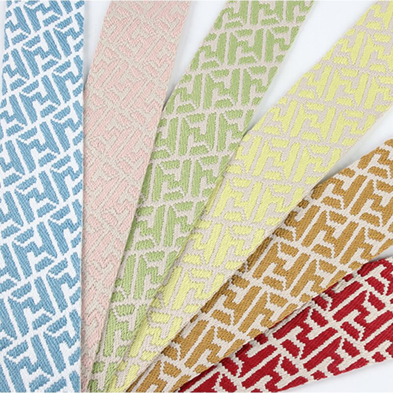 Jacquard Ribbon Supplier - 5CM Double F Polyester for Clothing Shoes Hats Luggage