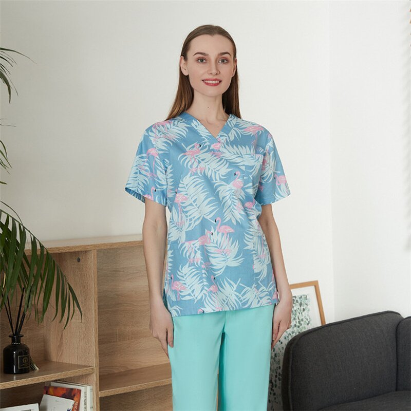 Medical Scrubs Top Manufacturer - OEM 100% Printed Cotton Wholesale