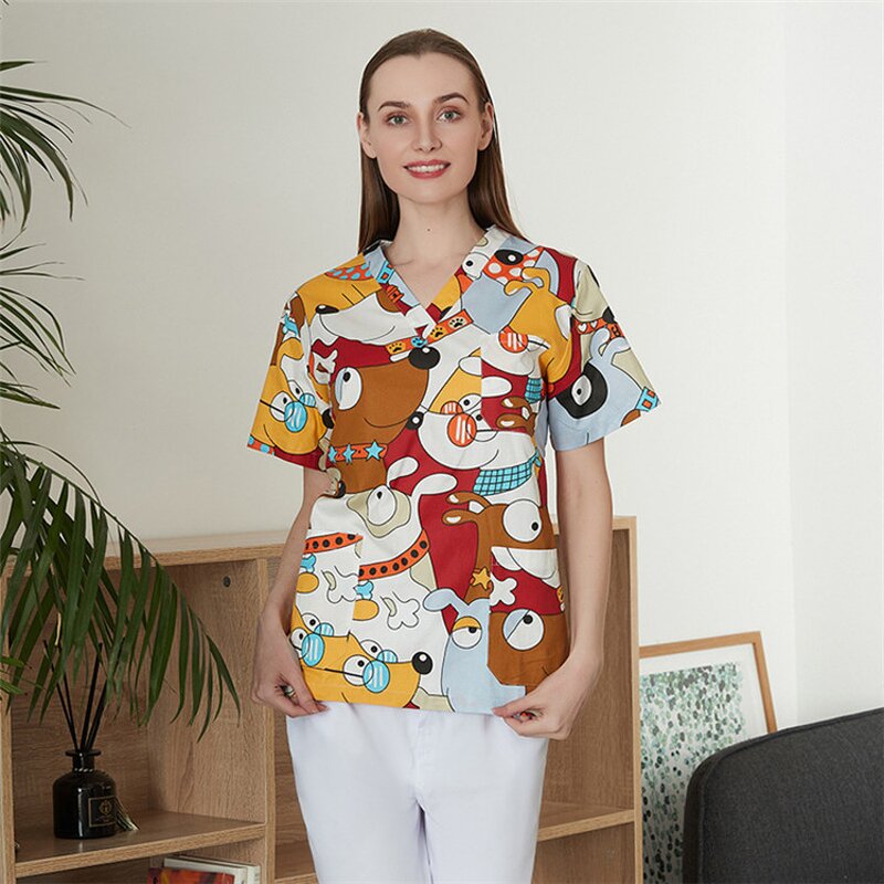 Medical Scrubs Top Manufacturer - OEM 100% Printed Cotton Wholesale