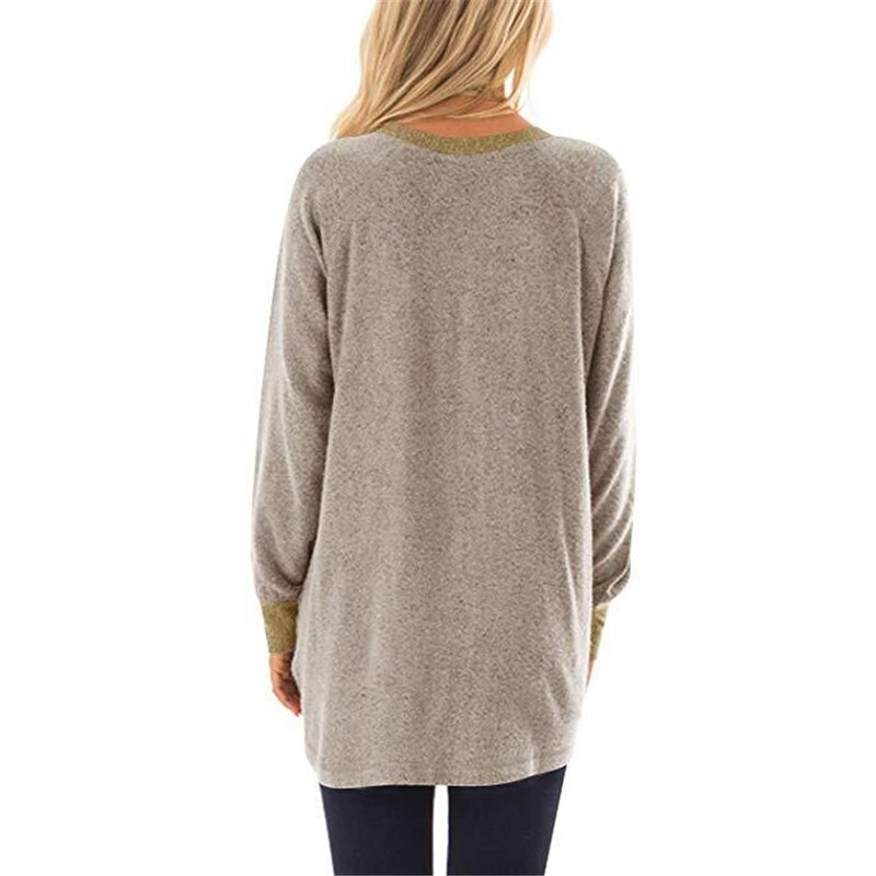 Women Tunic Tops Factory - OEM Crewneck Casual Long Sleeve Color