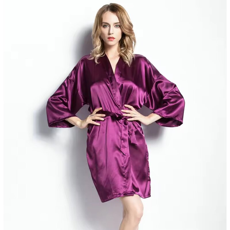 Women's Robe Factory - OEM Wedding Bride Bridesmaid Satin Silk