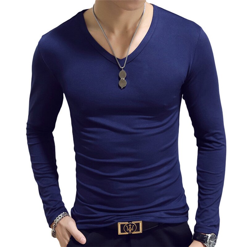 V Neck T-shirt Supplier - OEM Wholesale Cheap Long Sleeve