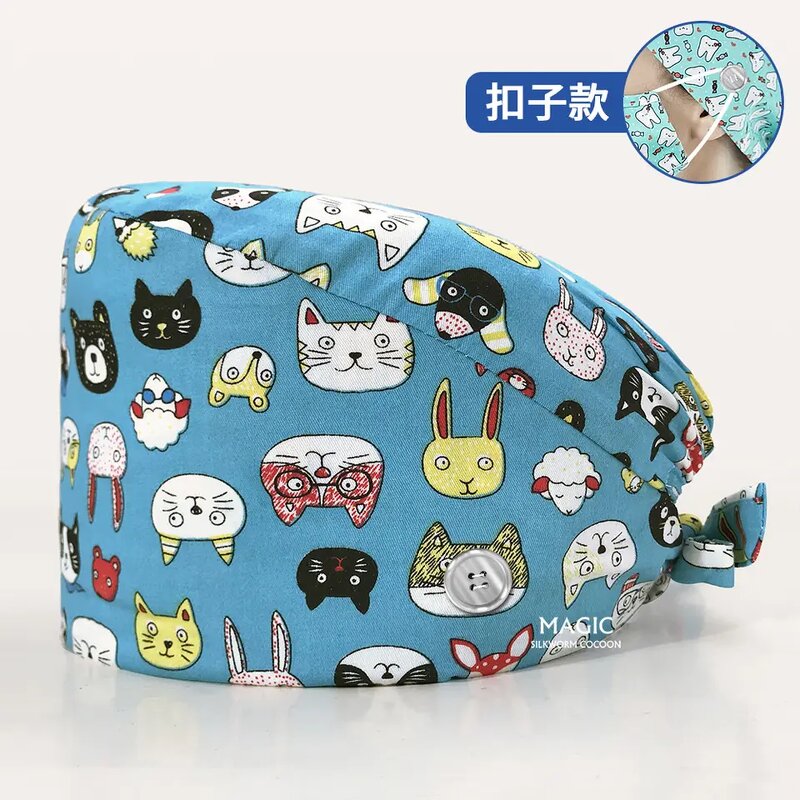 Scrub Cap Supplier - OEM Breathable Full Printed Cotton Medical