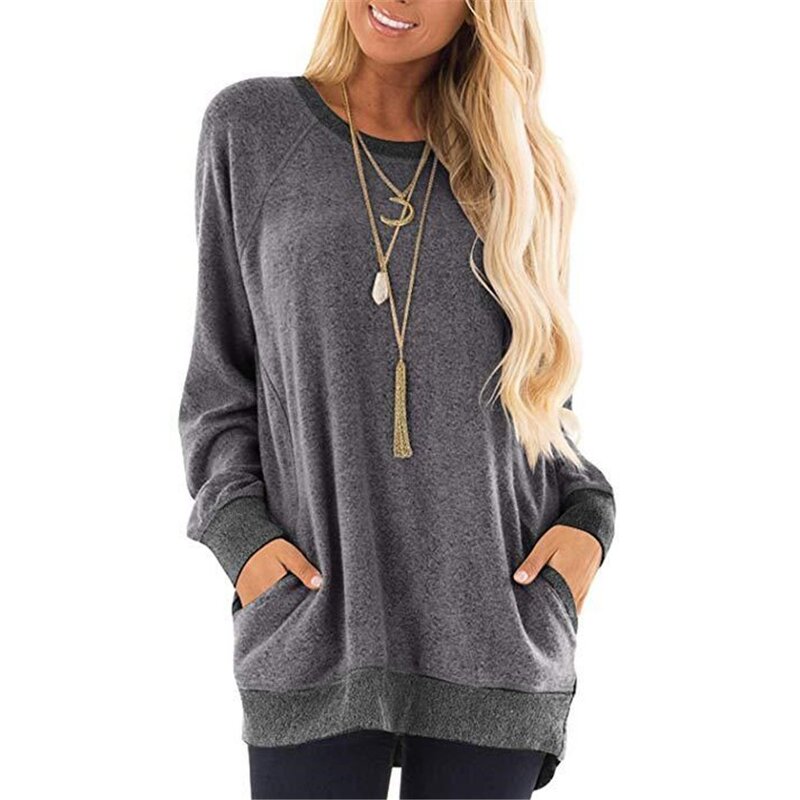 Women Tunic Tops Factory - OEM Crewneck Casual Long Sleeve Color