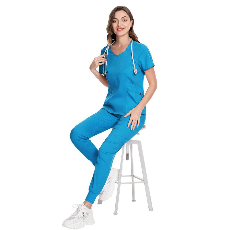 Nurse Uniform Sets Supplier - OEM High Quality Short Sleeve v Neck