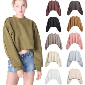 Crop Top Hoodies Manufacturer - OEM Fleece Fashion Woman Girl