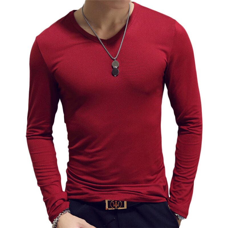 V Neck T-shirt Supplier - OEM Wholesale Cheap Long Sleeve