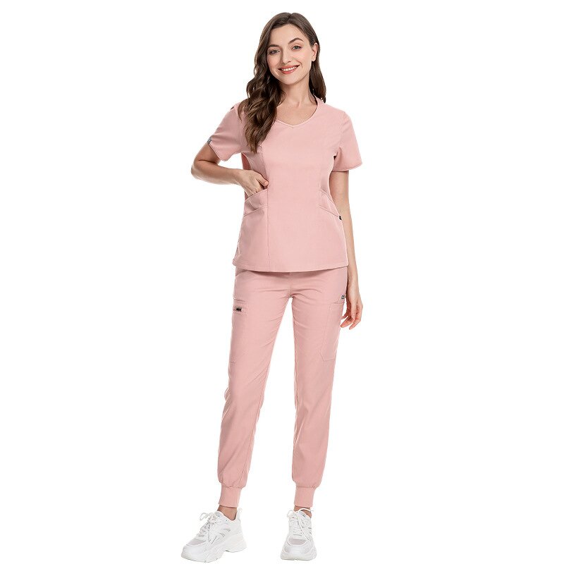 Nurse Uniform Sets Supplier - OEM High Quality Short Sleeve v Neck