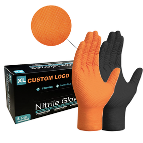 Pure Nitrile Glove Manufacturer - OEM 8 Mil Diamond Texture Custom