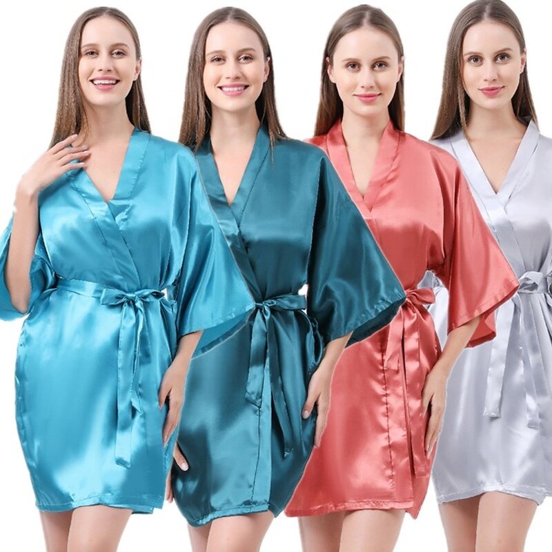 Satin Silk Robe Supplier - OEM Oem logo Custom Wedding Spa