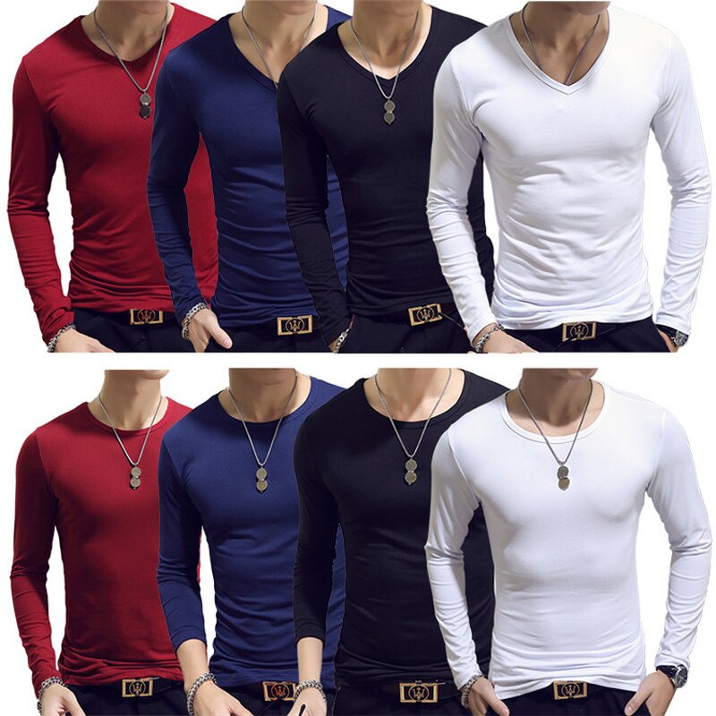 V Neck T-shirt Supplier - OEM Wholesale Cheap Long Sleeve