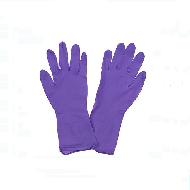 Pure Nitrile Gloves Factory - OEM Purple 12 Inches Powder Free