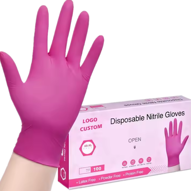 Disposable Nitrile Glove Manufacturer - OEM 3 Mil Hot pink Tattoo
