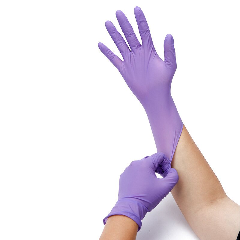 Pure Nitrile Gloves Factory - OEM Purple 12 Inches Powder Free