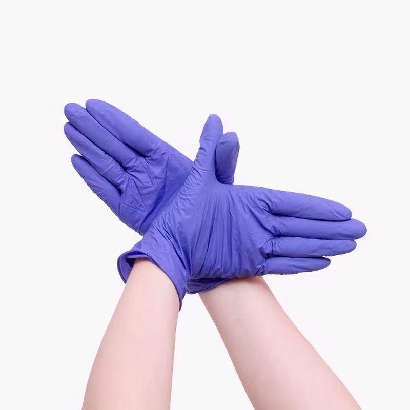 Purple Nitrile Gloves Factory - OEM 9 Inches S-XL Elastic Tattoo