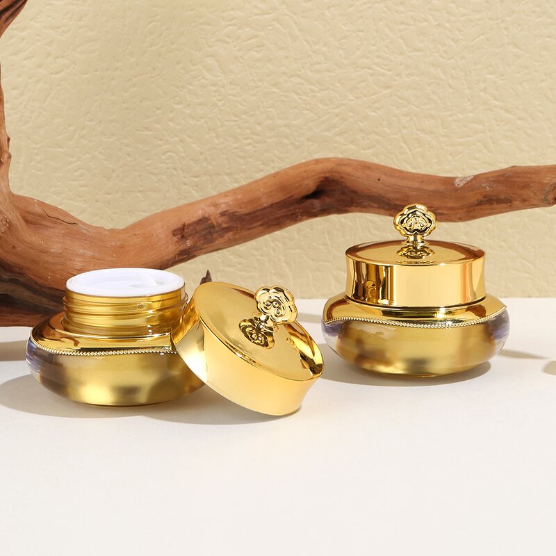 Plastic Acrylic Cream Jar Supplier - OEM Wholesale 30-50ml Gold