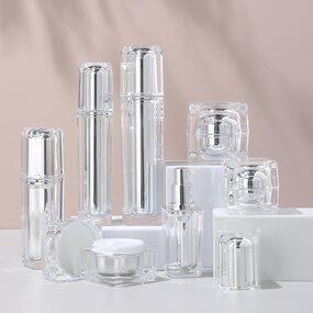 Silver Cosmetic Jar Supplier - OEM 15-100ml Acrylic Bottle Set