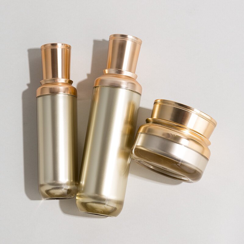 Gold Cosmetic Bottle Factory - OEM Luxury 15-100ml Acrylic