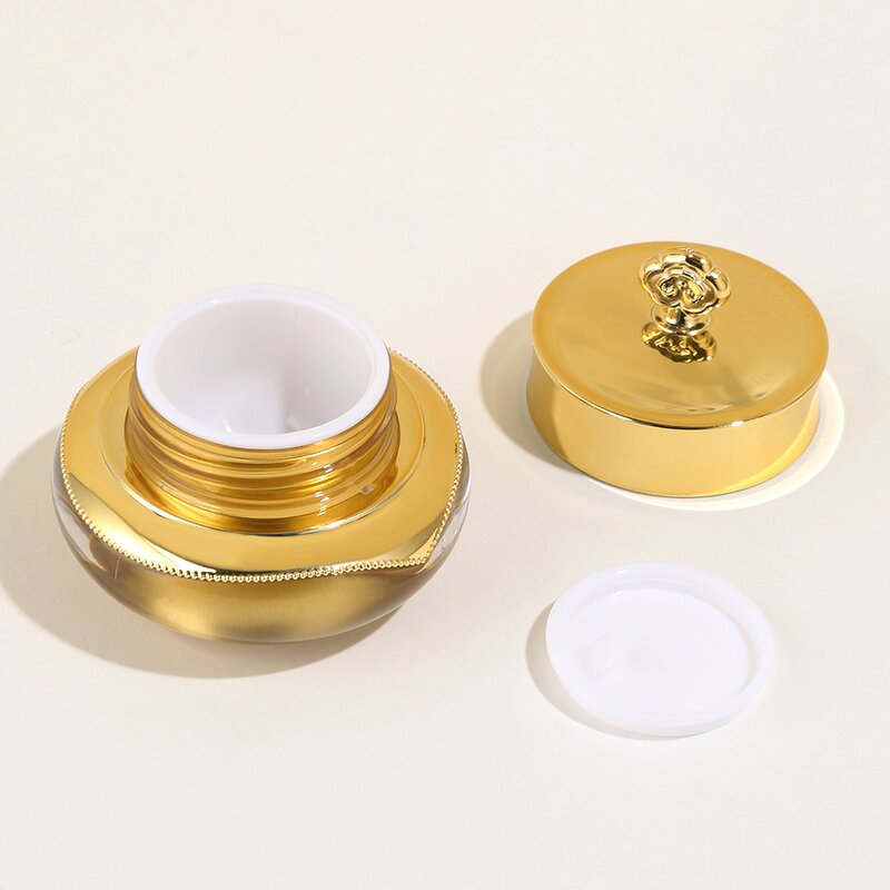 Plastic Acrylic Cream Jar Supplier - OEM Wholesale 30-50ml Gold