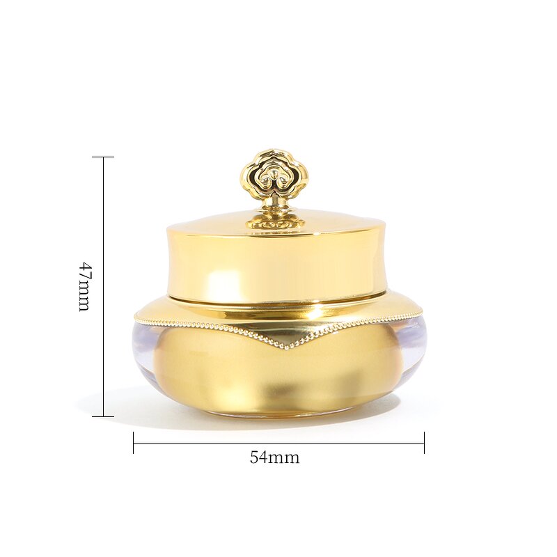 Plastic Acrylic Cream Jar Supplier - OEM Wholesale 30-50ml Gold