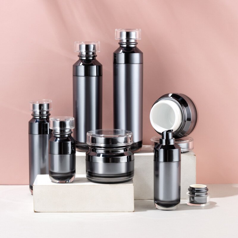 Gray Acrylic Jar Supplier - OEM 20-120ml Airless Pump Bottle