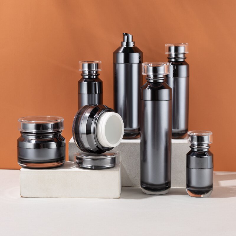 Gray Acrylic Jar Supplier - OEM 20-120ml Airless Pump Bottle