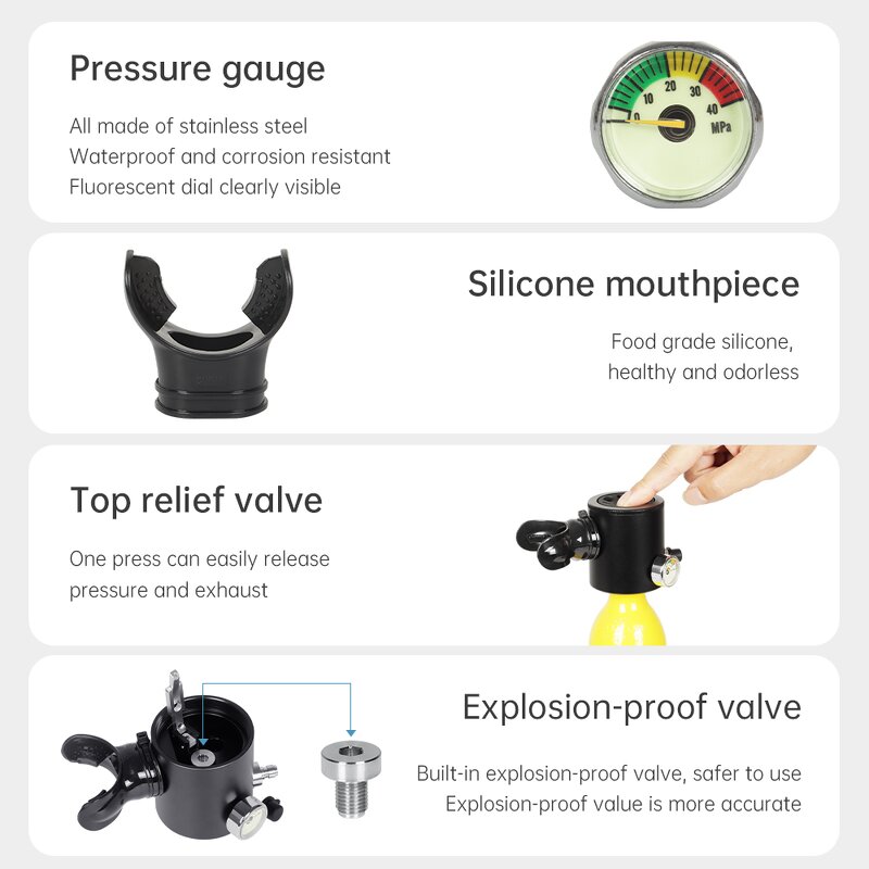 Mini Diving Air Cylinders Supplier - OEM DIDEEP 0.5L Diving Tank