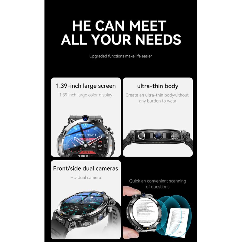 Global Positioning Smartwatch Manufacturer - OEM H10 1.39-inch Built-in