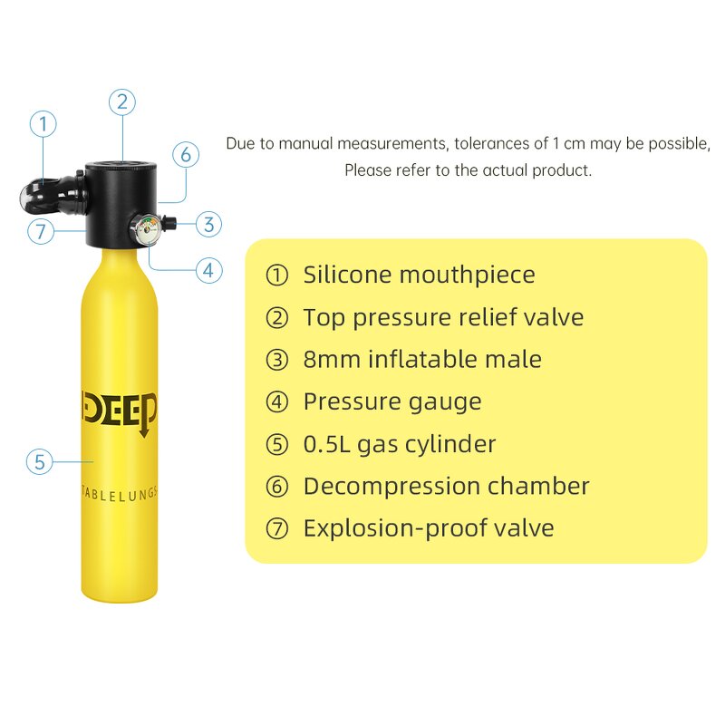 Mini Diving Air Cylinders Supplier - OEM DIDEEP 0.5L Diving Tank