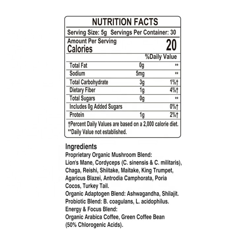 Mushroom Coffee Manufacturer - OEM 7 in 1 Organic Blend