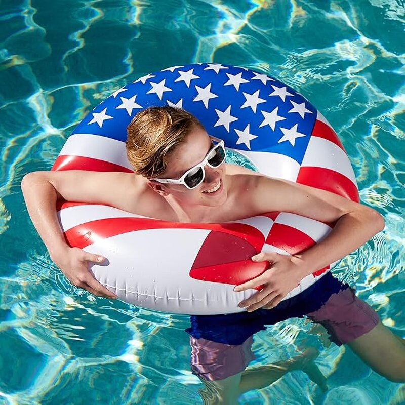 Inflatable USA Flag Pool Ring Manufacturer - Patriotic Swimming Float