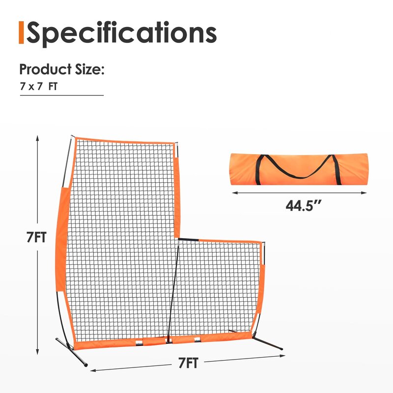 Portable Baseball Batting Screen Manufacturer - L-Shape 7x7ft