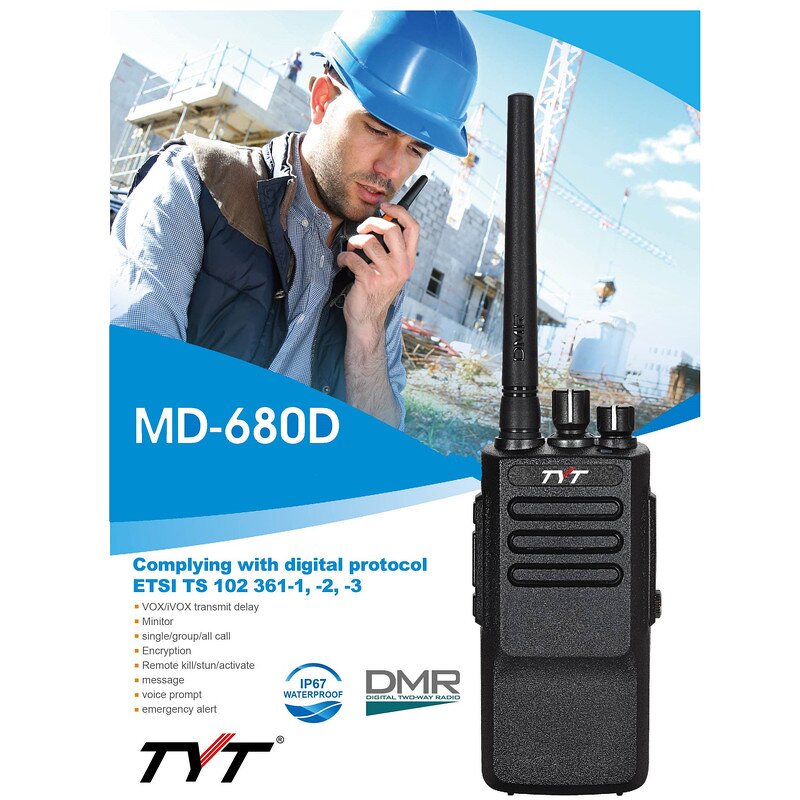 Digital Two-Way Radio Factory - OEM MD-680D IP 67 Waterproof 10W