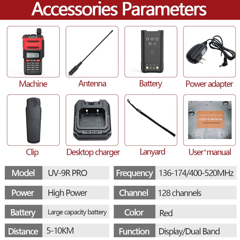 Waterproof Walkie Talkie Supplier - OEM Baofeng UV-9R PRO Dual Band
