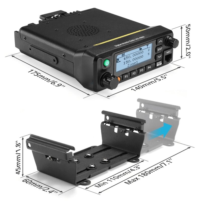 VHF UHF Mobile Transceiver Manufacturer - OEM TYT MD-9600 50-Watt