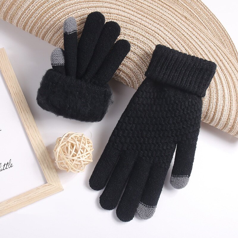 Jacquard Knitted Gloves Factory - OEM Snow Design Winter TouchScreen