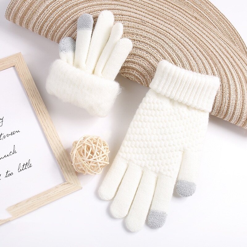Jacquard Knitted Gloves Factory - OEM Snow Design Winter TouchScreen