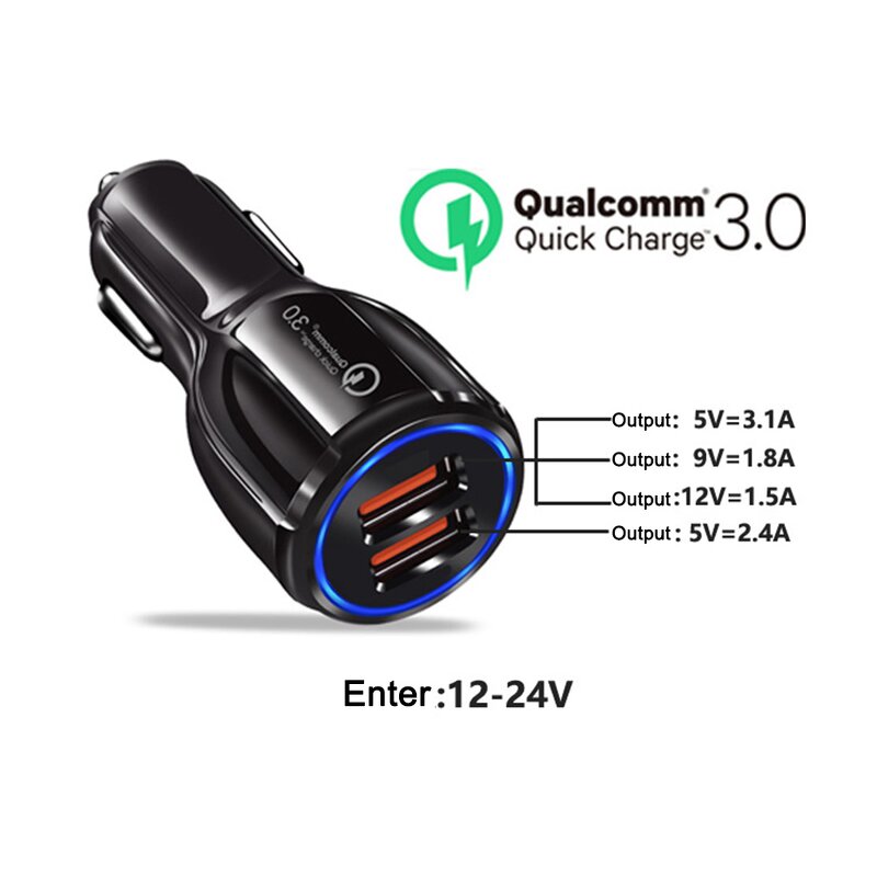 Car Charger Manufacturer - OEM High Quality 6A 2USB 5V 2.4A Fast