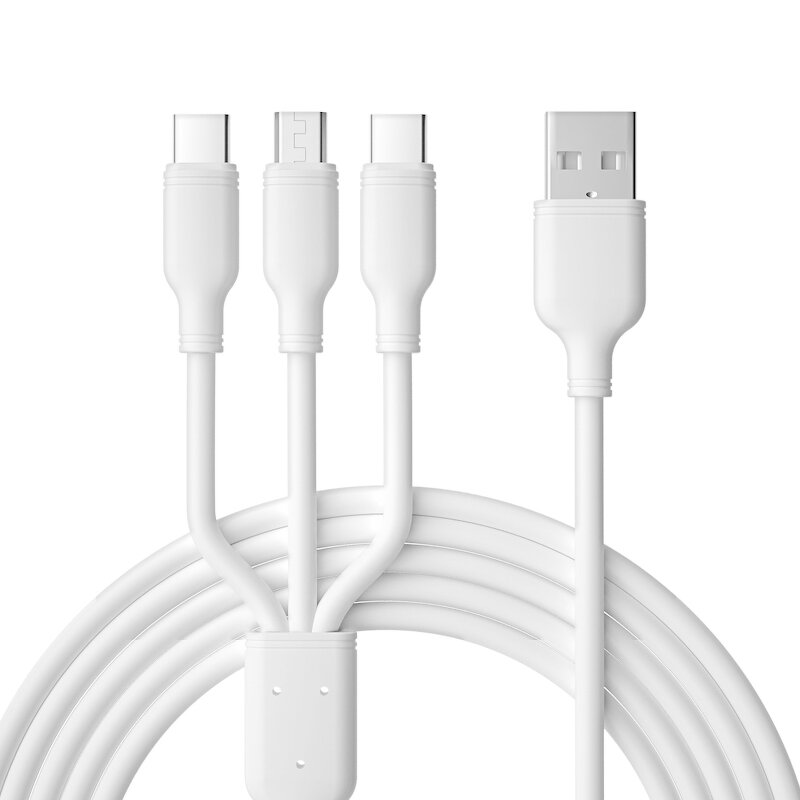 3 in 1 PVC Cable Factory - OEM Wholesale White 1.25M 3A USB Fast