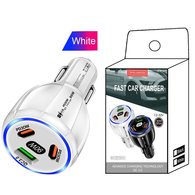 Car USB Charger Factory - OEM Fast Charging 55W 3USB PD QC 3.0