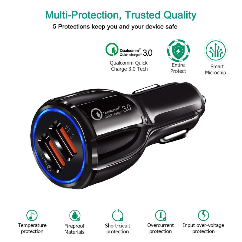 Car Charger Manufacturer - OEM High Quality 6A 2USB 5V 2.4A Fast