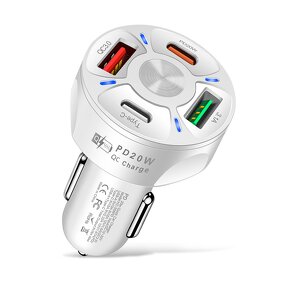 USB-C Car Charger Manufacturer - OEM CE Rohs Four Ports PD 20W